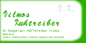 vilmos kuhtreiber business card